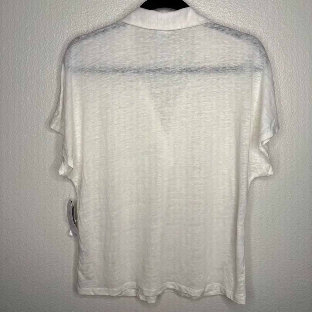 Chico’s Linen Easy Henley Top - Picture 2 of 5